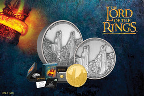 The latest pure gold and silver coins in our awesome THE LORD OF THE RINGS™ Middle-earth series feature the impressive Argonath in Gondor. Each coin is fully engraved with added relief which is lighter at the bottom to mimic the water reflection!