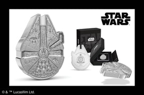 It’s time to celebrate an icon – the infamous Corellian™ freighter, the Millennium Falcon™ – in the form of very special Star Wars™ pure silver coins. Both have limited worldwide mintages, there will never be another one like it!