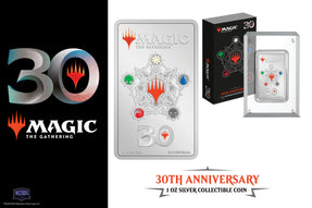 It’s been 30 years of Magic: The Gathering and this special 1oz pure silver coin is the perfect way to celebrate! The coin displays detailed artwork inspired by the game. The contrasting colour and frosted engraving create a vibrant effect.