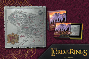 For fans of THE LORD OF THE RINGS™, this 5oz pure silver coin is crafted with unparalleled precision and attention to detail, featuring an impressive depiction of the Middle-earth map.