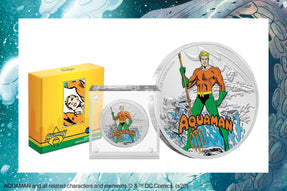 AQUAMAN™ on third JUSTICE LEAGUE™ 60th Anniversary Coin - New Zealand Mint