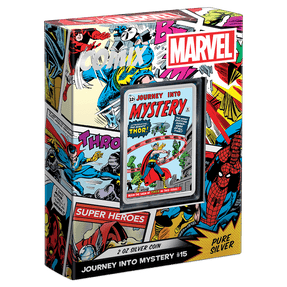 COMIX™ – Marvel Journey into Mystery #83 2oz Silver Coin with Custom-Designed Slide Out Box Featuring Display Window and Certificate of Authenticity Sticker. 