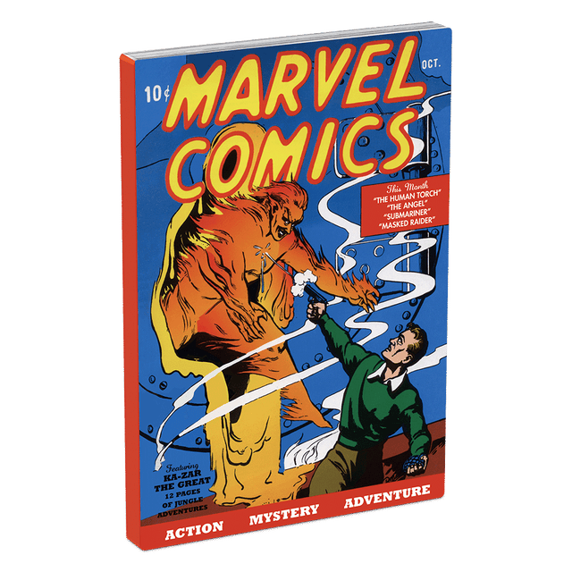 Officially licensed, this 1oz pure silver COMIX™ Coin takes us back to 1939 with the one that started it all… Features a vibrantly coloured image of the comic cover, with some pops of frosted engraving. Only 5,000 coins available! - New Zealand Mint