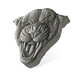 Fierce Nature – Leopard 2oz Silver Coin With Smooth Edge Finish.