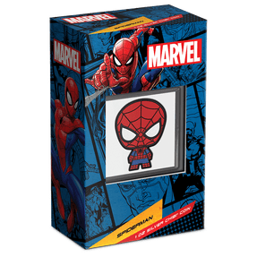 Marvel – Spider-Man 1oz Silver Chibi® Coin Featuring Custom Packaging with Display Window and Certificate of Authenticity Sticker. 