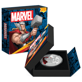 Marvel Thor™ 1oz Silver Coin Featuring with Custom Book-Style Packaging and Specifications. 