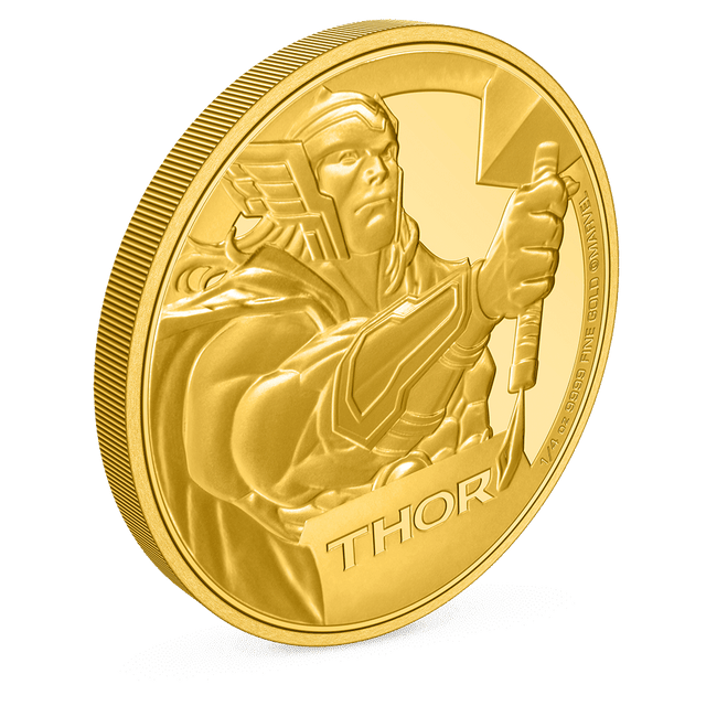 Marvel Thor™ 1/4oz Gold Coin with Milled Edge Finish.