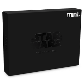 Star Wars™ mint Trading Coins Custom Black Outer Box Featuring Mint and Star Wars Imagery and the line 'Trading Coins 2023'..