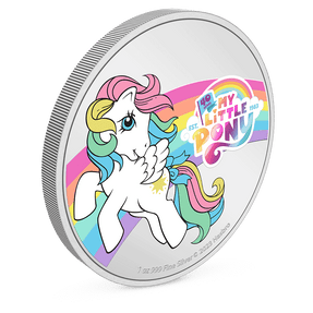 My Little Pony 40th Anniversary 1oz Silver Coin with Milled Edge Finish.
