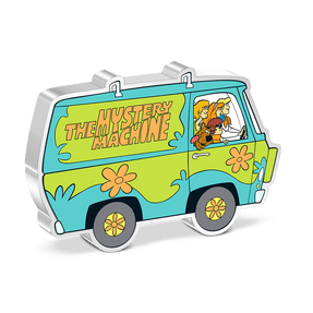 Join Scooby and the gang on an unforgettable journey with this 1oz pure silver coin featuring The Mystery Machine! Fun and unique design displays the groovy van on both sides of the coin. - New Zealand Mint