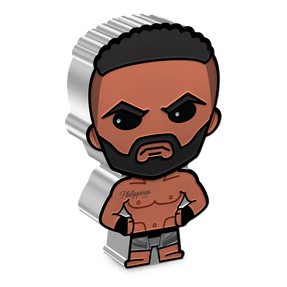 This Chibi® Coin showcases the legendary Jon Jones in stunning detail. The coloured and shaped Chibi® Coin features a stylised version of Jon Jones, capturing his iconic presence in the Octagon. - New Zealand Mint