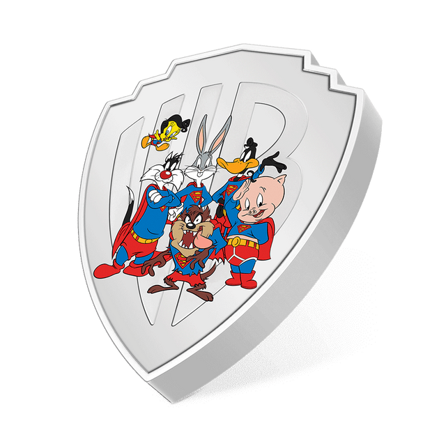 WB100 Looney Tunes Mashups – Superman 2oz Silver Coin Featuring Smooth Edge Finish.