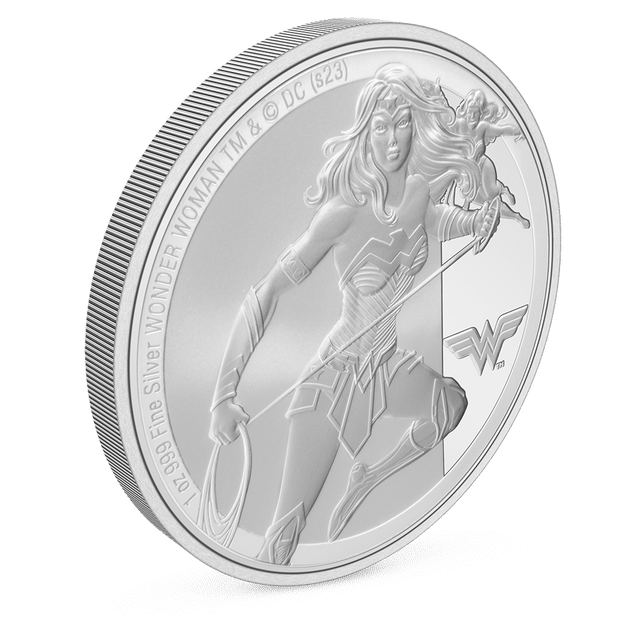 WONDER WOMAN™ Classic 1oz Silver Coin with Milled Edge Finish.