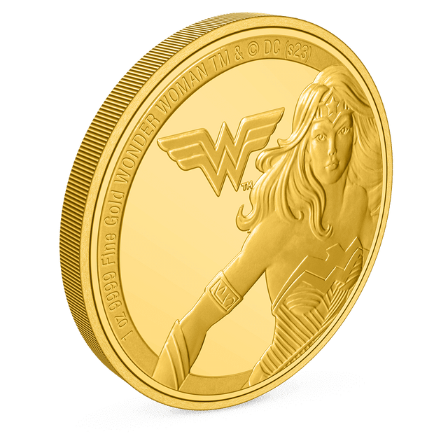 WONDER WOMAN™ Classic 1oz Gold Coin with Milled Edge Finish.