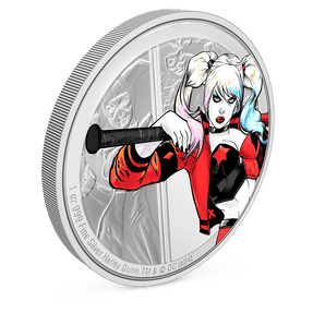 DC Villains – HARLEY QUINN™ 1oz Silver Coin with Milled Edge Finish.