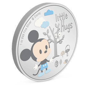 Disney Baby Little Hugs – Boy 1oz Silver Coin with Milled Edge Finish.