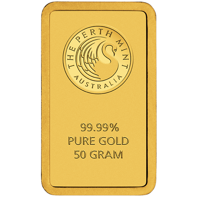 50g Gold Minted Bar Perth Mint - New Zealand Mint