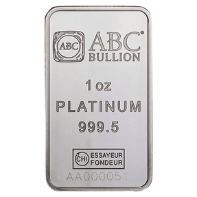 1oz Platinum Minted Bar ABC - New Zealand Mint