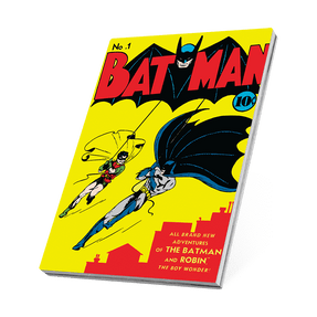 This superb 1oz pure silver coin displays a coloured image of the cover of the Batman #1 comic from March 1940. To mimic the comic book, it is crafted into a rectangular shape and coloured on all four sides to represent the spine and pages! - New Zealand Mint