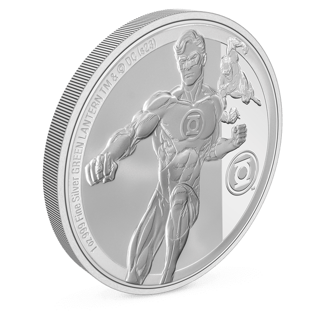 GREEN LANTERN™ Classic 1oz Silver Coin With Milled Edge Finish.