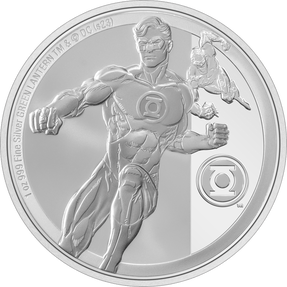 GREEN LANTERN™ Classic 1oz Silver Coin - Flat View.