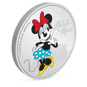 Disney Mickey & Friends – Minnie Mouse 1oz Silver Coin with Milled Edge Finish.