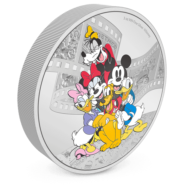 Disney Mickey & Friends – 3oz Silver Coin with Milled Edge Finish. - New Zealand Mint