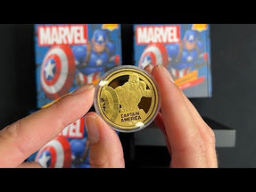 YouTube Unboxing of Marvel Captain America™ 1/4oz Gold Coin.