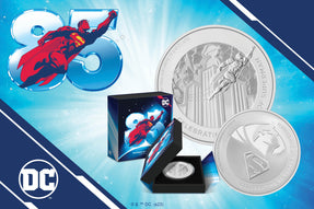 Produced in partnership with Warner Bros. Consumer Products, ALL coins are fully engraved to showcase SUPERMAN™ in all his heroic glory. They also include the words “Celebrating 85 years of Superman” to further commemorate the special anniversary.
