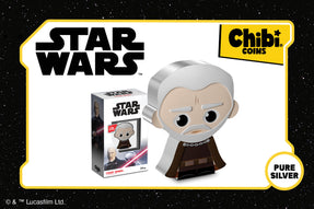 Show your devotion to the dark side with our latest Star Wars™ Chibi® Coin! 1oz of pure silver, the coin is uniquely coloured and shaped to show Count Dooku as seen in the prequel trilogy. Some relief has also been applied to give an epic 3D effect.