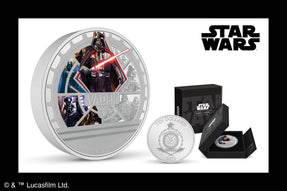 Calling all Star Wars™ enthusiasts, prepare to be captivated by this 3oz pure silver Classic Coin honouring the formidable Darth Vader. With the coin’s large 55mm diameter, this gives ample room for some of his iconic moments in the galaxy.