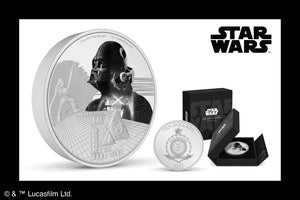 Detailed Montage of Darth Vader™ on Extraordinary 3oz Silver Coin!