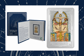 The Temperance Tarot Card comes to life in the form of a stunning 1oz pure silver coin. Crafted with precision and passion, the design features colour and frosting with the name of the card elegantly engraved along the bottom.