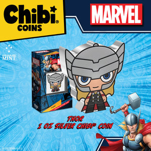 Thor, The God of Thunder, on New Marvel Chibi® Coin!