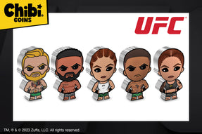 UFC® fans! We’re thrilled to announce our first round of Chibi® Coins featuring some of the most legendary fighters to step inside the Octagon. Each 1oz pure silver piece is a brilliant mix of the thrill of combat with the art of collecting.