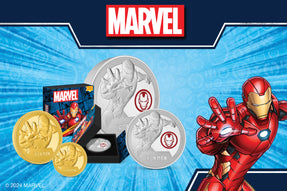 Armour up your Marvel collection with the release of the Iron Man pure silver and gold coins. Crafted with precision and meticulous attention to detail, each coin showcases the iconic moment where Iron Man readies his hand beam for action.
