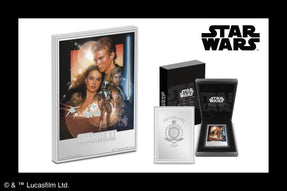 Crafted with meticulous detail, this 5oz pure silver coin is a rare treasure with just 200 available in the world. It features the Star Wars: Attack of the Clones™ iconic poster from the film’s release in 2002.