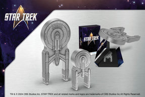 Prepare to embark on a journey as we unveil these stellar masterpieces – the U.S.S Enterprise NCC-1701 pure silver coins! 1oz and 3oz, these pieces bridge the gap between the artistry of coin design and the rich narrative of the beloved Star Trek.