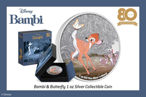 The Adorable Disney’s Bambi and the Butterfly on 80th Anniversary Coin! - New Zealand Mint
