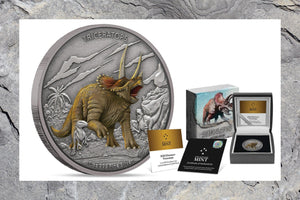 Splendid Triceratops on Pure Silver