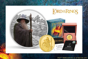 Dark Lord Gandalf the Grey on Gold & Silver Coins - New Zealand Mint