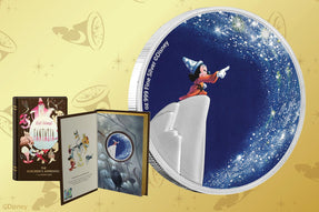 Sorcerer’s Apprentice Mickey on New Disney Fantasia Silver Coin - New Zealand Mint