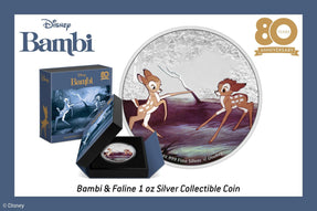 Fawn Head over Hooves. New Disney’s Bambi 80th Anniversary Coin! - New Zealand Mint