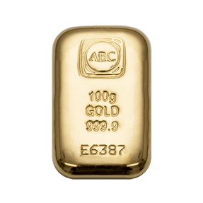 100g Gold Cast Bar ABC