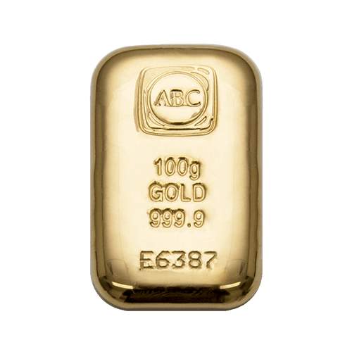 100g Gold Cast Bar ABC