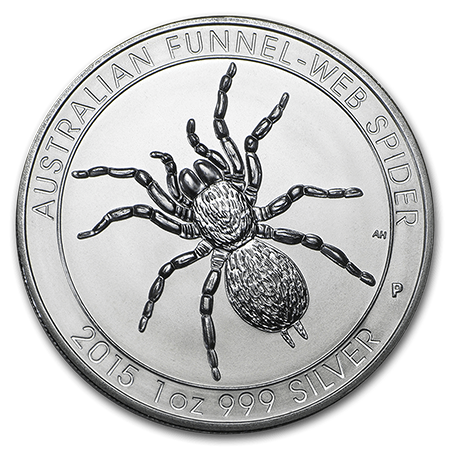 1oz Silver Perth Mint Funnel Web Spider 2015.