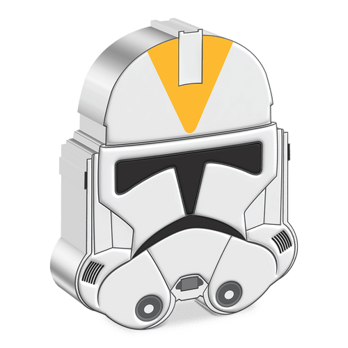 Indulge in the nostalgia and celebrate 20 years of Star Wars: Clone Wars™! Shaped coin features the helmet of the 212th Attack Battalion clone troopers, led by Obi-Wan Kenobi. Limited worldwide mintage of 668 (part of the total mintage, 2003). - New Zealand Mint