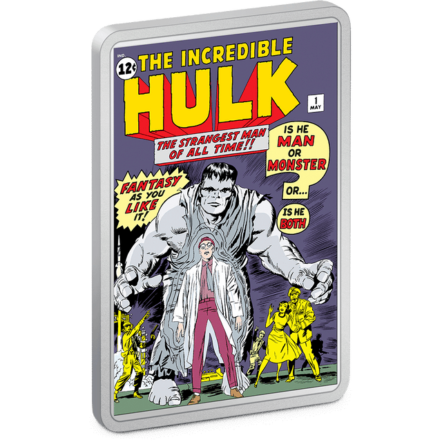 In May 1962, Hulk made his first appearance, smashing onto the pages of The Incredible Hulk #1 comic. Own a piece of this iconic Marvel history with our 2oz pure silver COMIX™ Coin. Only 1,000 available! - New Zealand Mint