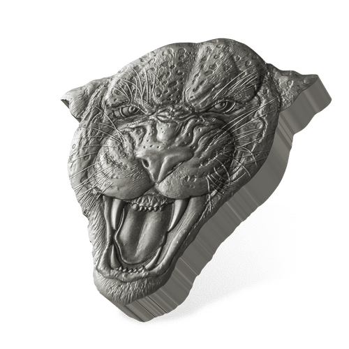 Fierce Nature – Leopard 2oz Silver Coin With Smooth Edge Finish.