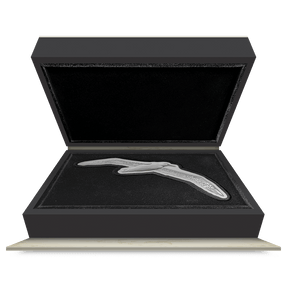 Great Birds – Wandering Albatross 2oz Silver Coin Featuring Book-style Packaging with Coin Insert and Certificate of Authenticity Sticker and Coin Specs.